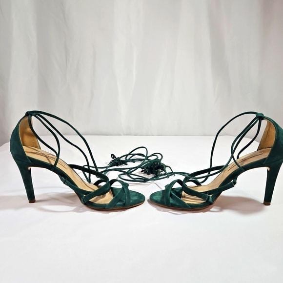 BCBGMAXAZRIA Green Suede Heels Sz 36 - Picture 3 of 8